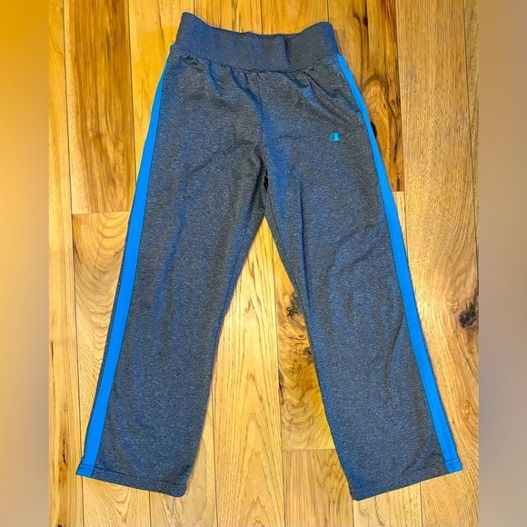 Champion Other - Champion Dark Gray Straight Leg Elastic Sweatpants w Blue Stripe Girls Size 7/8